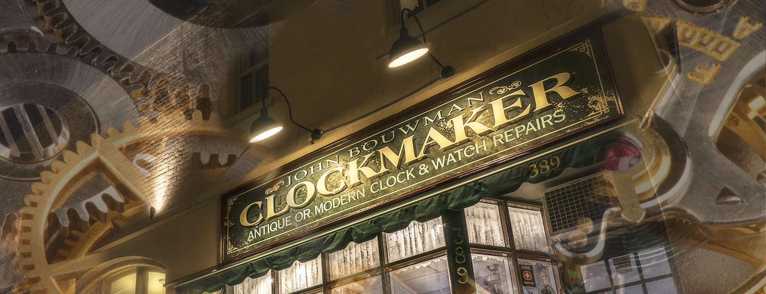 John Bouwman Clockmaker Storefront